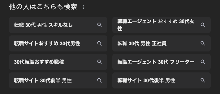 Google関連キーワードの画面の画像